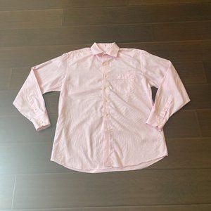 NWOT Tommy Bahama Mens Long Sleeve Cotton Dress Shirt Pink Striped Sz 16 34-35